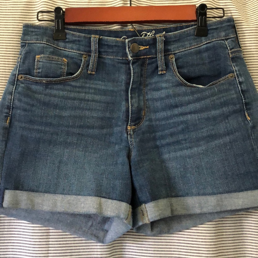 High rise midi shorts